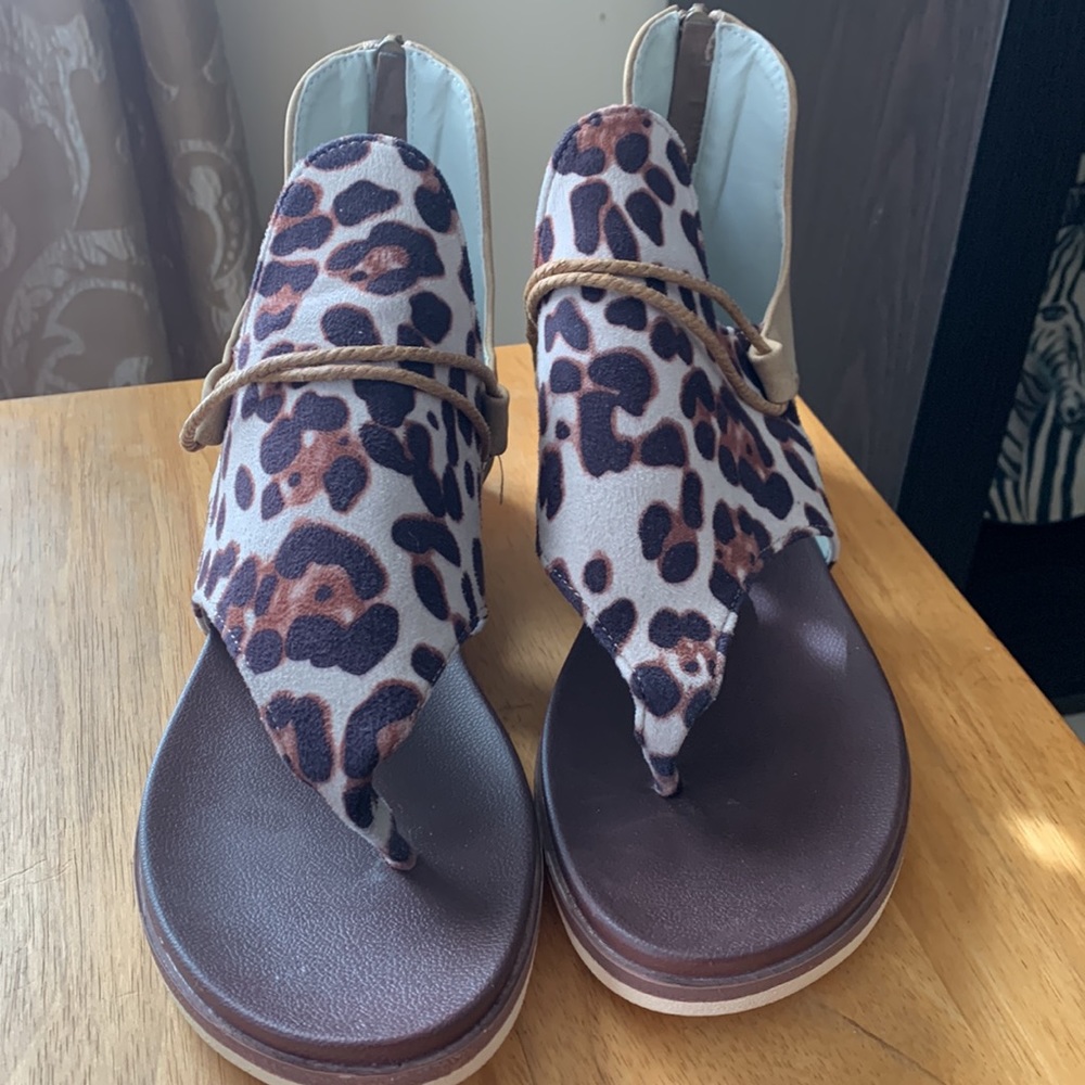 Canvas Leopard boho sandals-NWOT size-11 - Picture 10 of 12